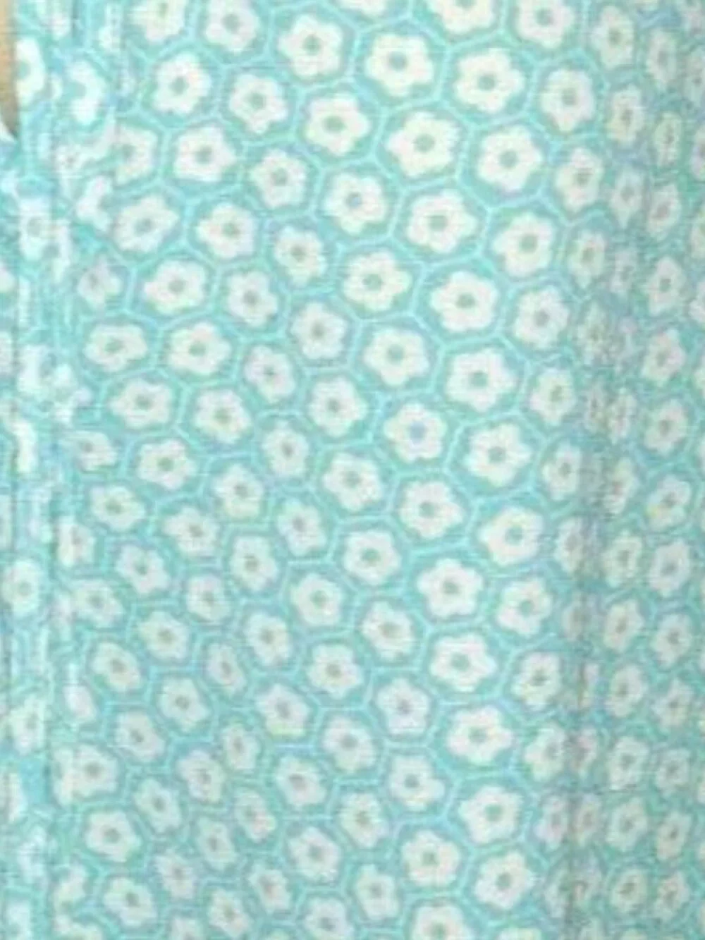 Michael Kors Aqua Floral Geo Print Cold Shoulder Blouse Top L ***READ** - Picture 2 of 5